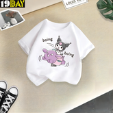 Boing Boing White Graphic T-Shirts for Kids – Oversized Fit